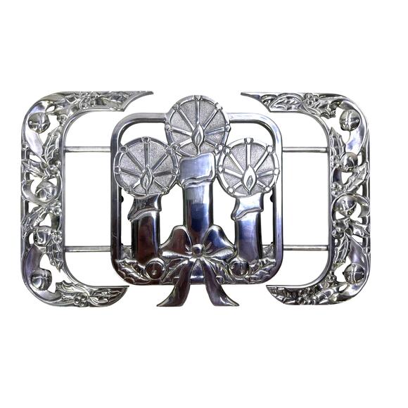 Lenox Yuletide Metal Holiday Vintage 1980's Expandable Trivet 8 x 13 - Picture 2 of 9